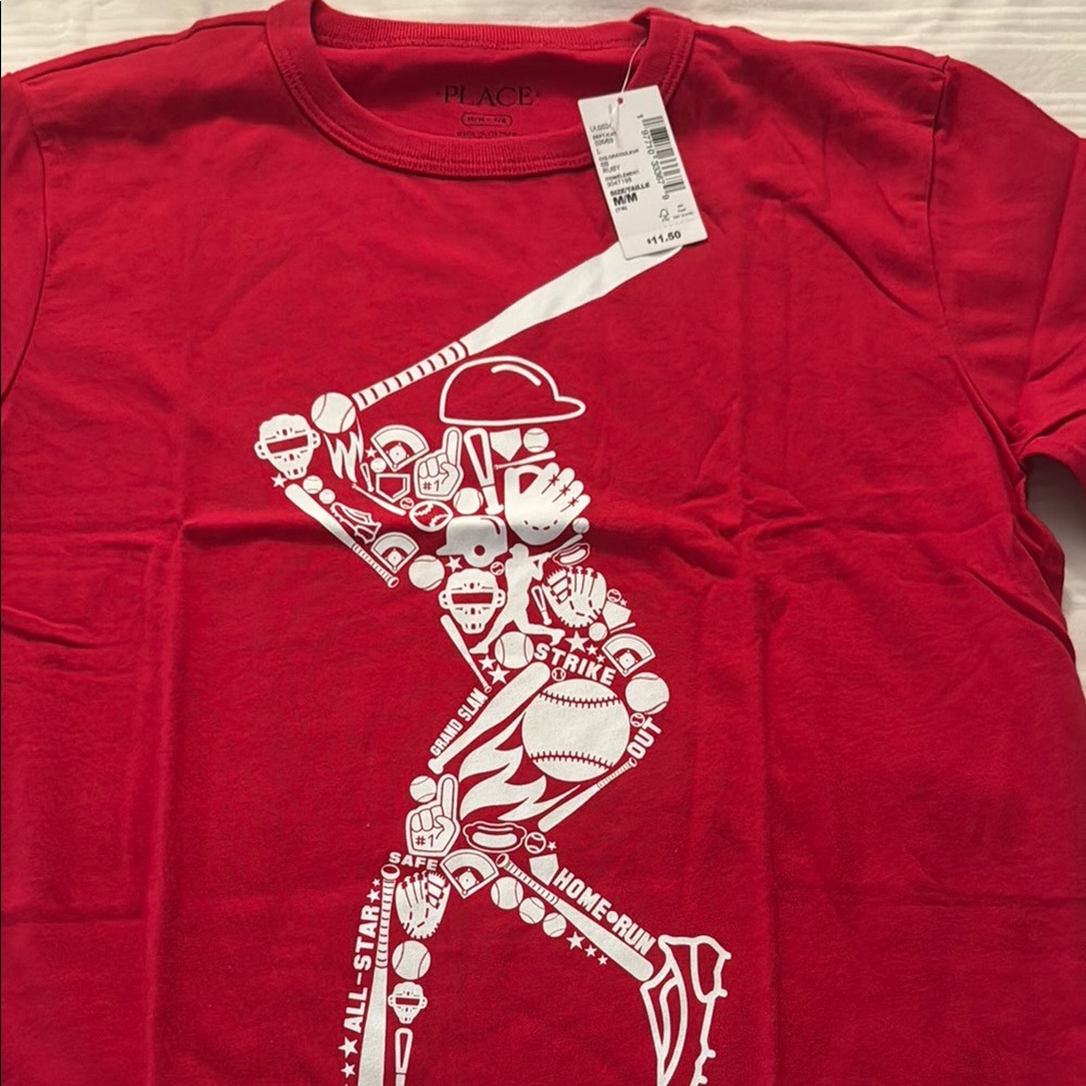 The Children's Place Red and White Short Sleeve Tee
